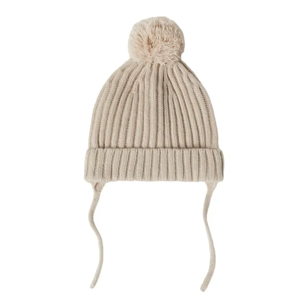 ZARA Kids | Sand | KNIT BEANIE WITH POMPOM